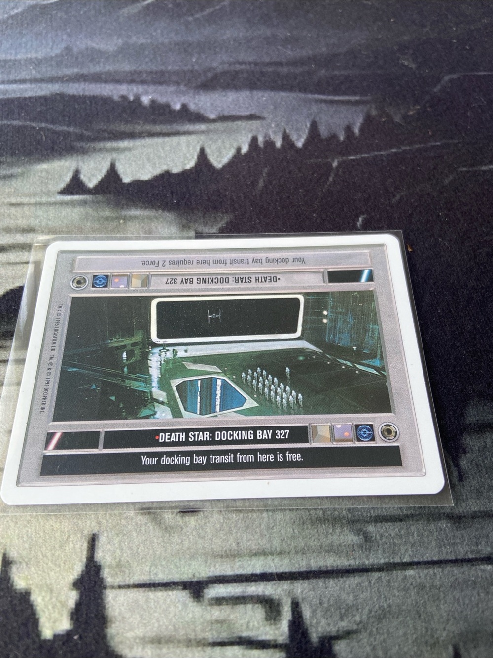 Death Star: Docking Bay 327 site location card from the 1995 Decipher Star Wars